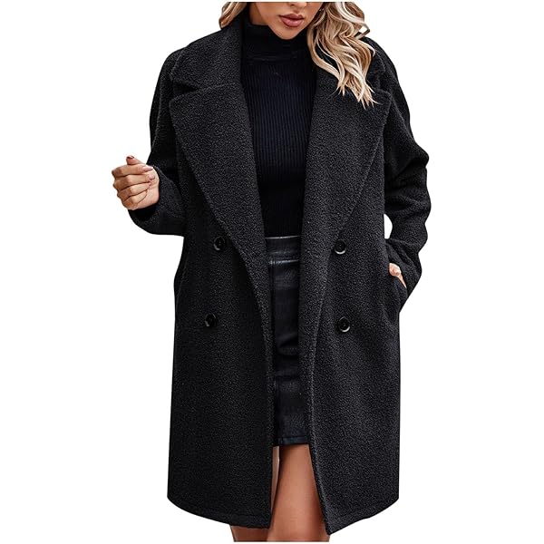 Amazon.com: Jenkoon Women's Wool Trench Coat Winter Long Thick